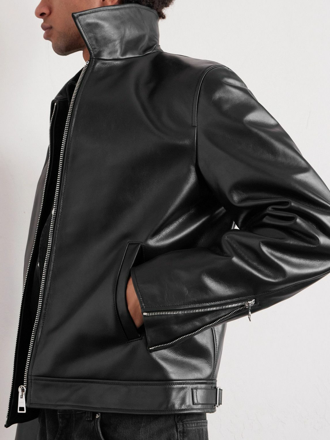 GIVENCHY Leather Jacket Black 48 レザーブルゾン Leather jacket in black - Givenchy | Mytheresa