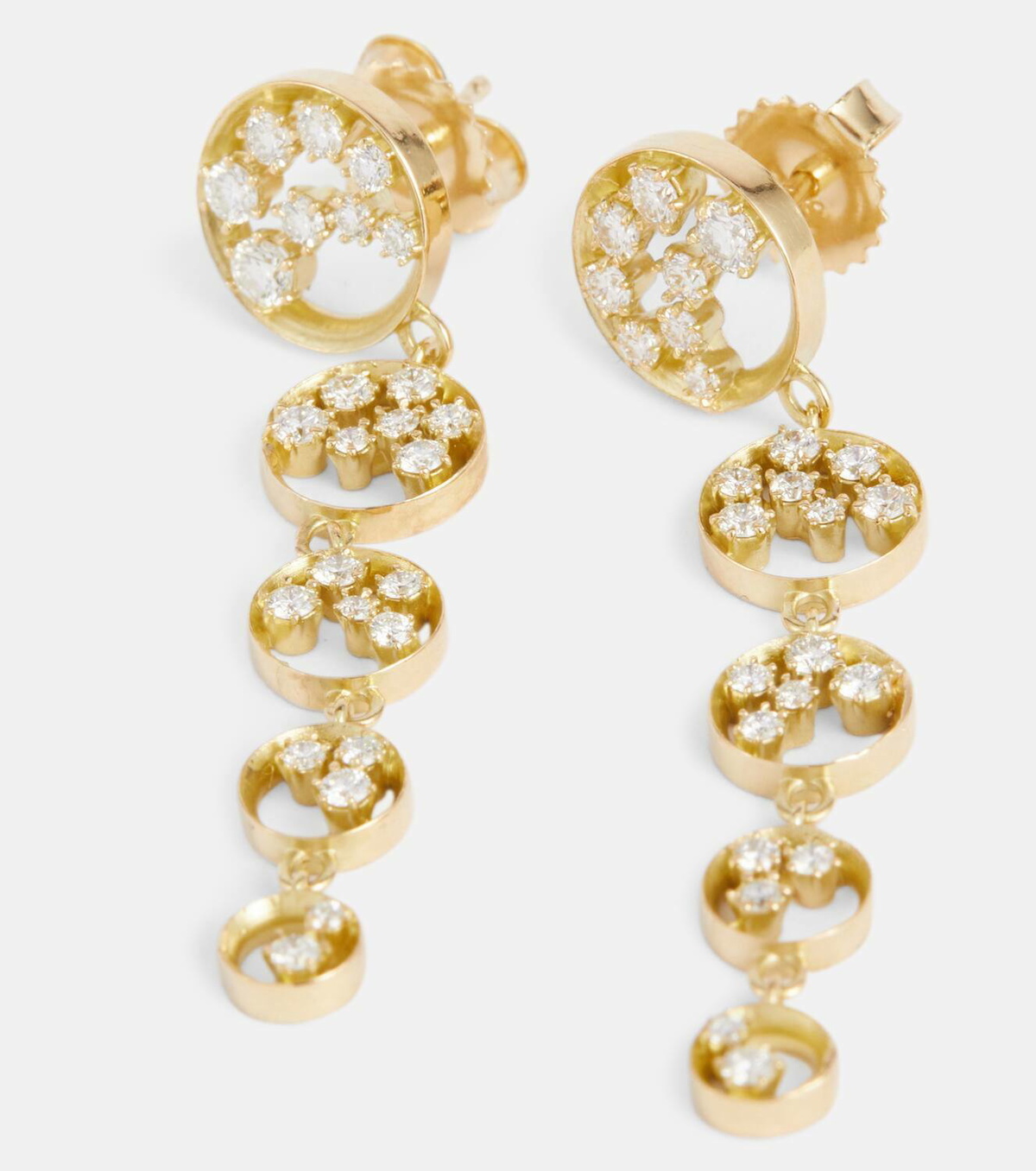 Margot Heart 18kt gold hoop earrings with diamonds