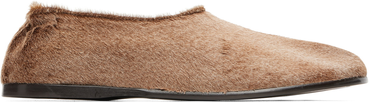 LEMAIRE Beige Pony-Hair Sock Slip-on Flats