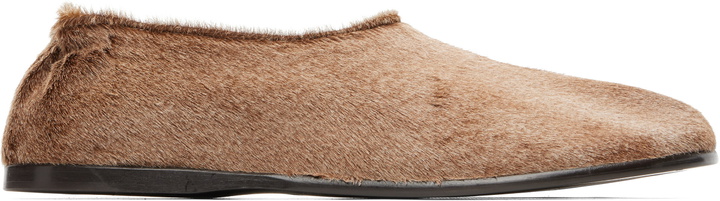 Photo: LEMAIRE Beige Pony-Hair Sock Slip-on Flats