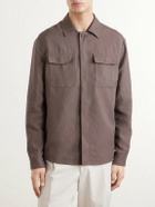 Eleventy - Lyocell and Linen-Blend Shirt - Brown