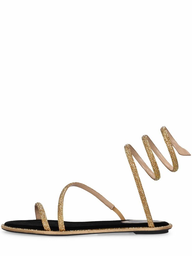 Photo: RENÉ CAOVILLA 10mm Embellished Suede Flat Sandals