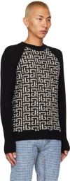 Balmain Black & White Monogram Sweater