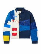 Greg Lauren - Scrap Racer Logo-Appliquéd Patchwork Nomex® Jacket - Blue