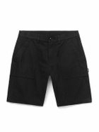 Neighborhood - Baker Straight-Leg Cotton and Linen-Blend Shorts - Black
