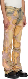 Who Decides War Orange Stud Distressed Jeans