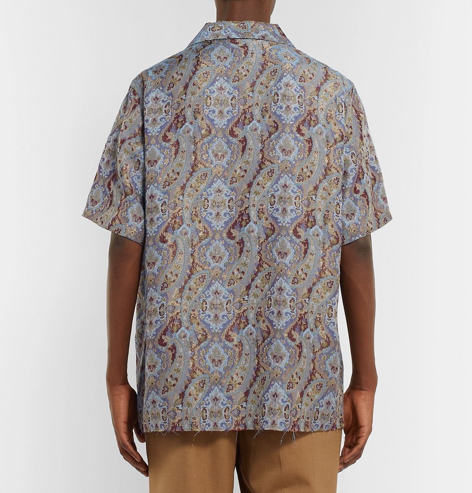 Needles - Camp-Collar Paisley Jacquard Shirt - Blue Needles