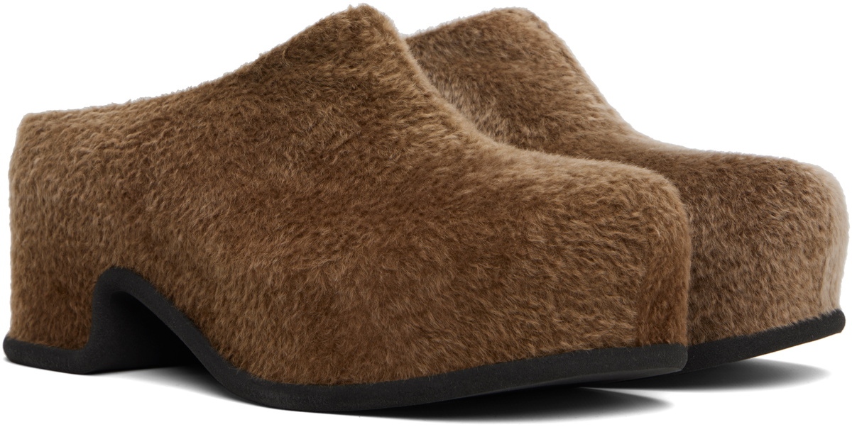 Dries Van Noten Brown Shearling Slip-on Loafers