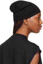 Rick Owens Black Medium Virgin Wool Beanie