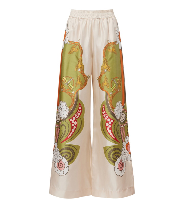 Photo: La DoubleJ Floral silk twill palazzo pants