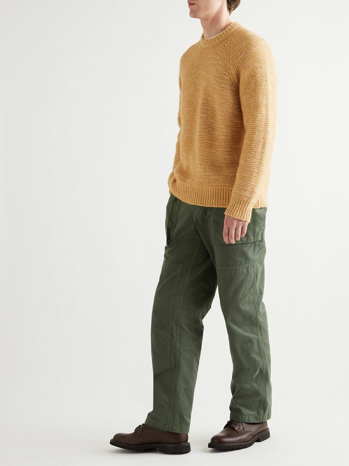 Miles Leon - Cotton, Alpaca and Merino Wool-Blend Sweater - Orange