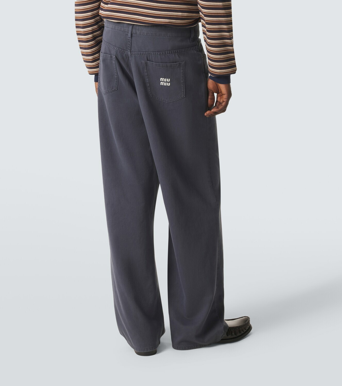 Miu Miu Embroidered wide-leg jeans