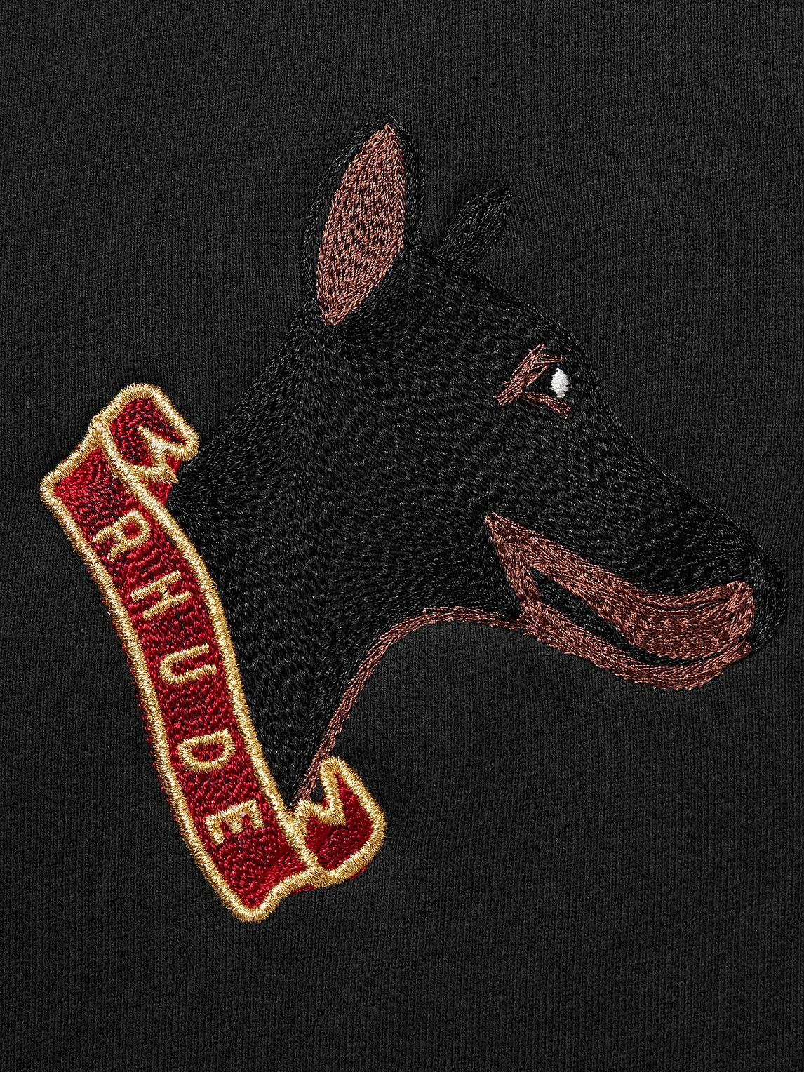 Rhude - London Hound Embroidered Cotton-Jersey Sweatshirt - Black