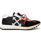 Off-White - Leather-Trimmed Shell and Suede Sneakers - Black