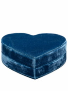 Roxanne First Blue Velvet Heart Jewellery Box