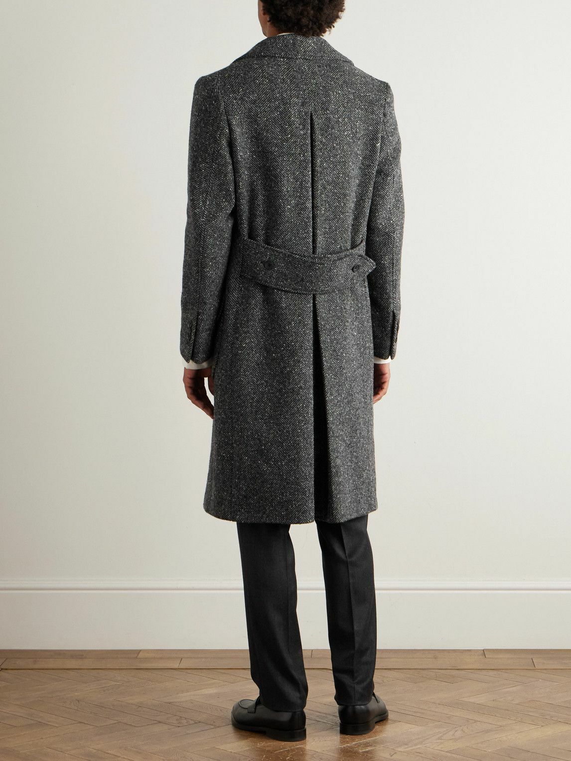 Rubinacci - Double-Breasted Belted Virgin Wool and Cashmere-Blend Coat - Gray