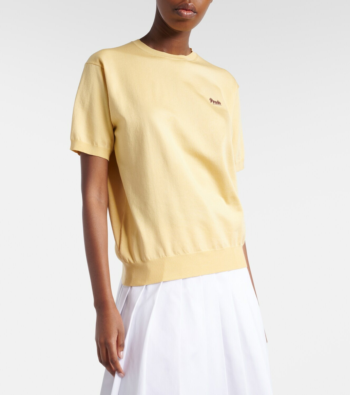 Prada Logo silk-blend top