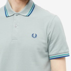 Fred Perry Men's Original Twin Tipped Polo Shirt in Blue/Mint