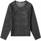 Raf Simons Men's Long Sleeve Net T-Shirt in Dark Grey