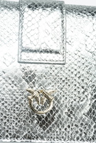 Pinko Pinko Galleria Mini Love Bag One In Punched Reptile Skin Silver Light Gold