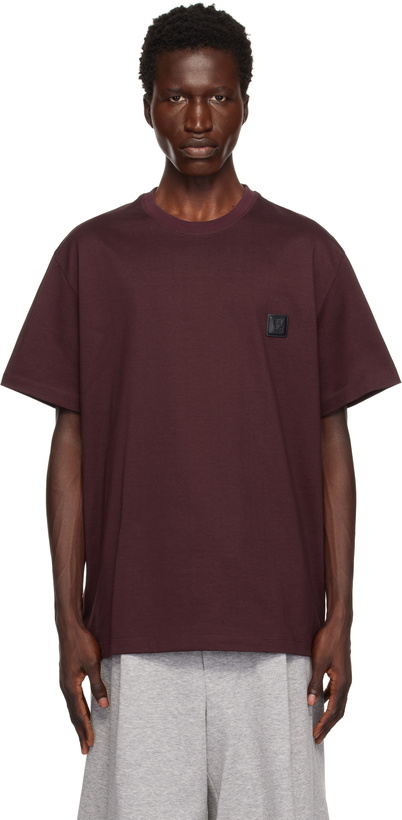 Photo: WOOYOUNGMI Burgundy Square Label T-shirt