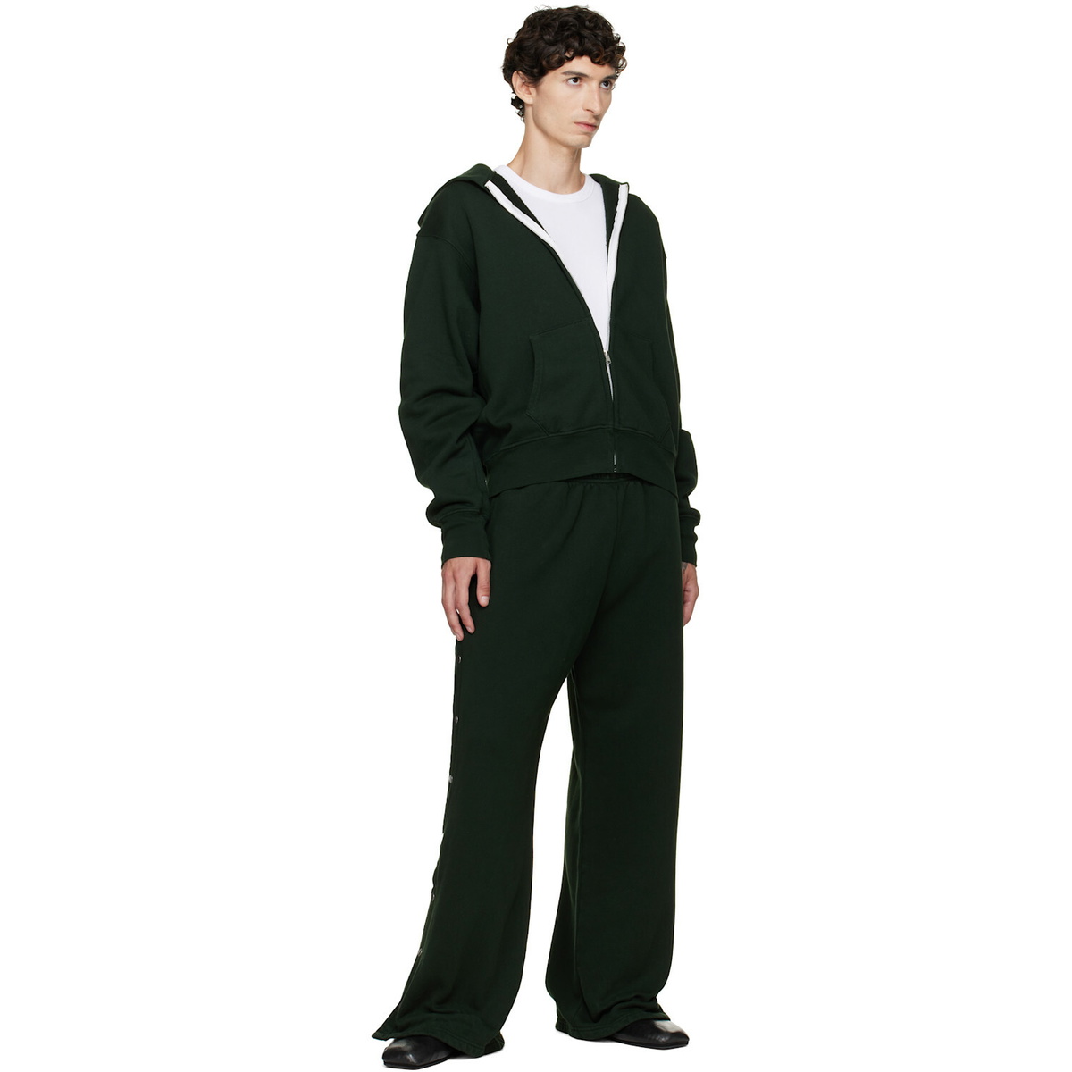 Les Tien Green Heavyweight Zip Hoodie