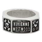 Vivienne Westwood Silver and Gunmetal Samos Ring