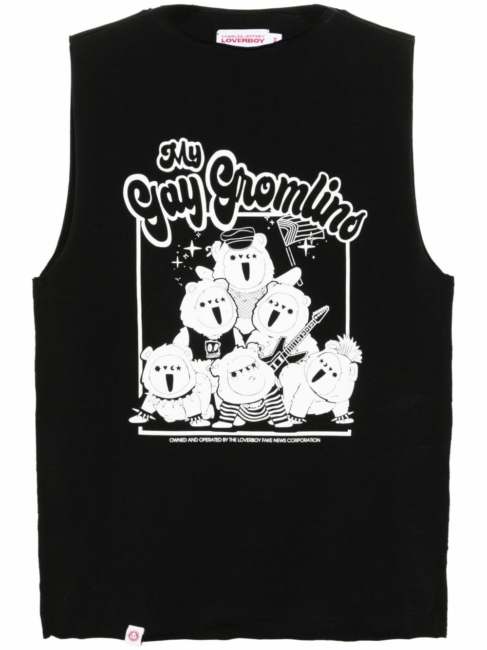 Charles Jeffrey Loverboy Black Graphic Print Tank Top