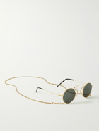 Gucci Eyewear - Harry Styles HA HA HA Pince-Nez Round-Frame Gold-Tone Sunglasses