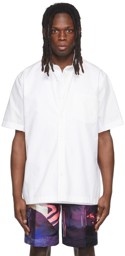 Photo: Valentino White Canvas Layered Shirt