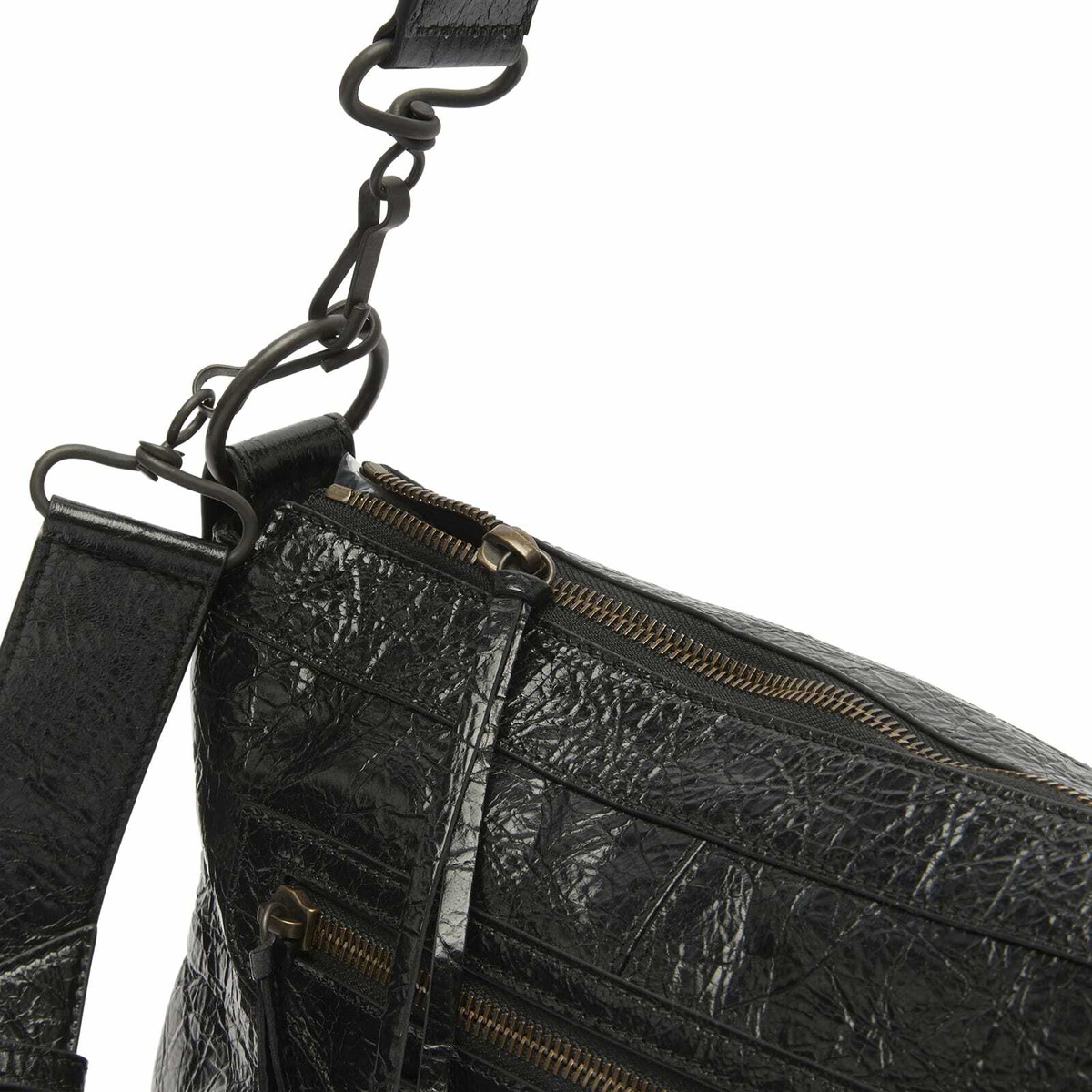 Balenciaga Men's Le City Moto Leather Bag in Black 