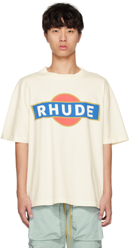 Photo: Rhude White Vintage Racer T-Shirt