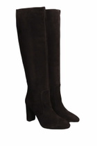Via Roma 15 High Heels Boots In Dark Brown Suede