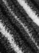 Beams Plus - Striped Fleece Cardigan - Black