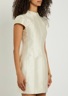 DE LA Vali Zena Darted Crepe Mini Dress Ivory