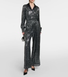 Dolce&Gabbana Sequined high-rise wide-leg pants