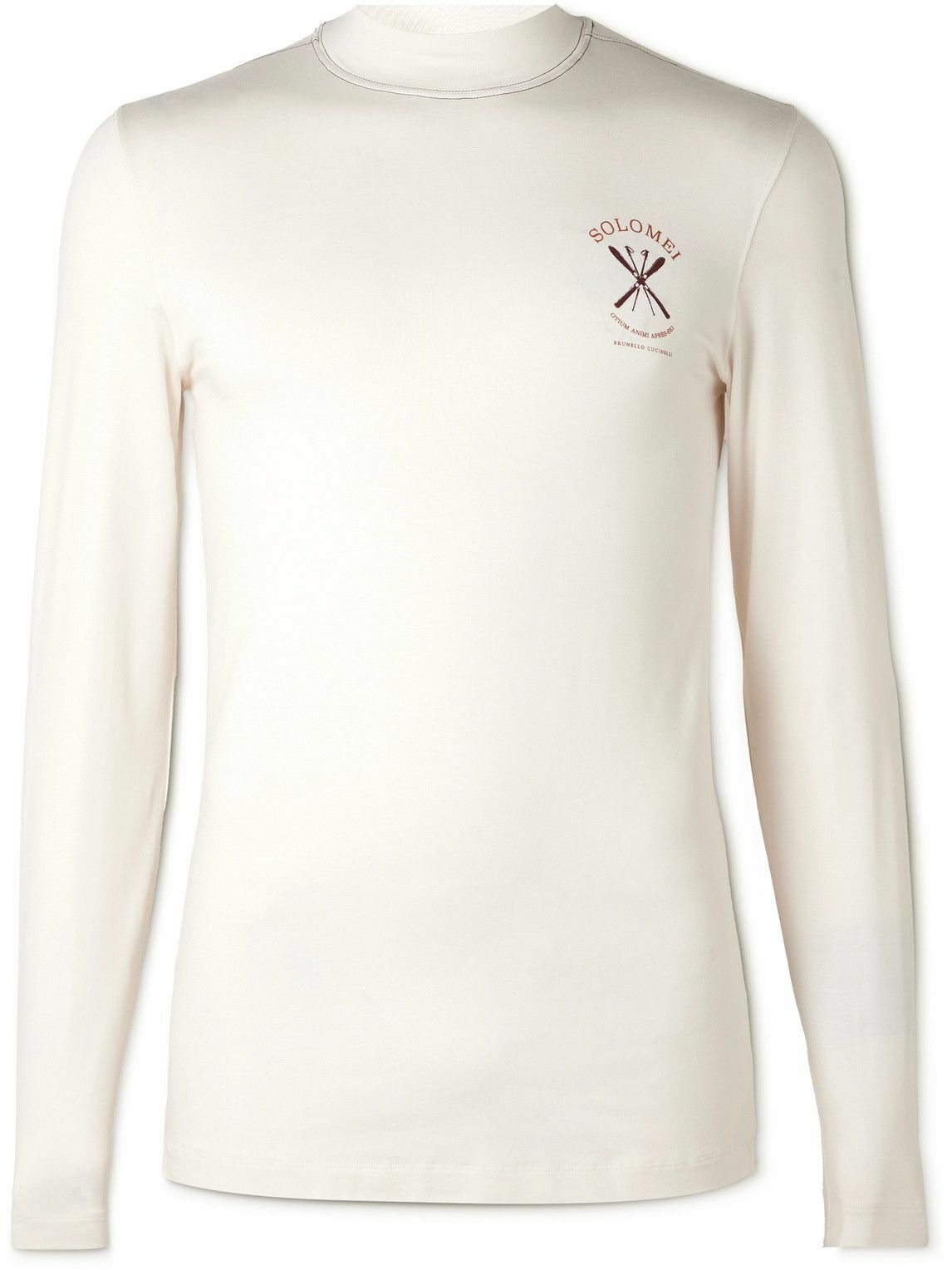 Brunello Cucinelli - Logo-Print Stretch-Silk Ski Base Layer