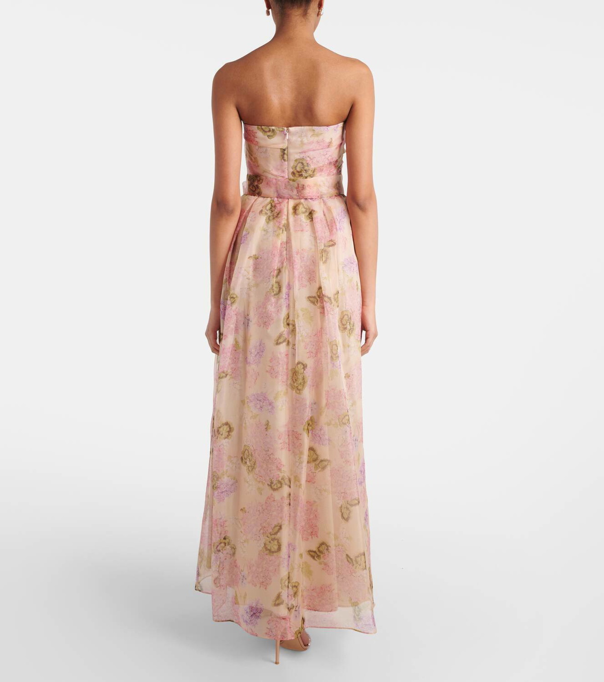 Max Mara Lisetta floral silk organza bustier gown Max Mara