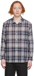 AURALEE Blue Wool Check Shirt