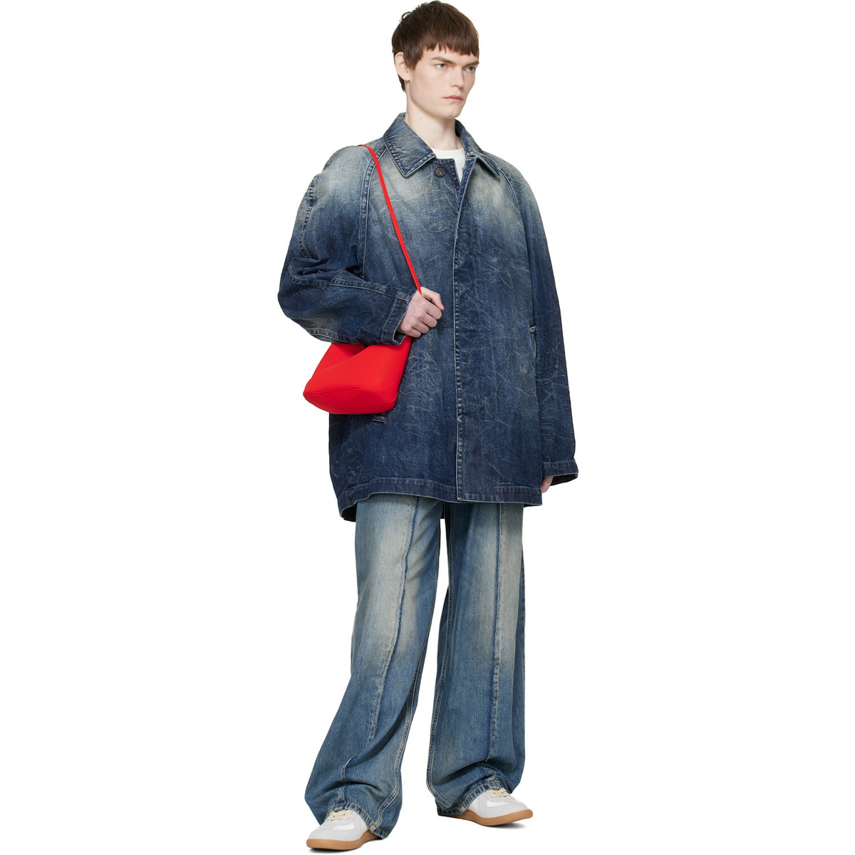 MM6 Maison Margiela Blue Faded Denim Coat