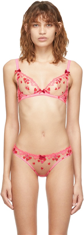 Photo: Agent Provocateur Pink & Red Cupid Plunge Bra