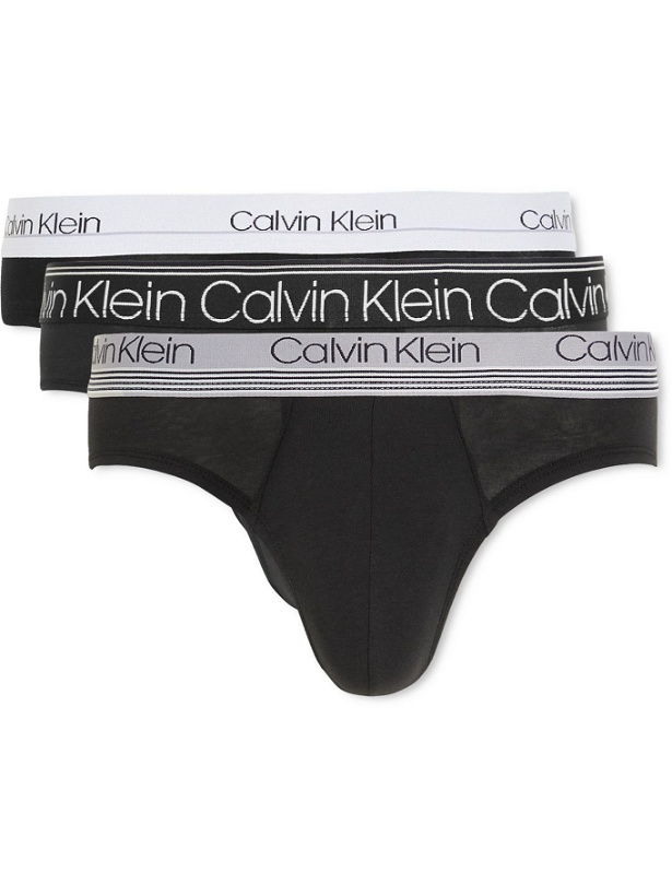 Photo: CALVIN KLEIN UNDERWEAR - Three-Pack Stretch-Cotton Briefs - Black
