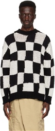 Junya Watanabe Black & Off-White Check Sweater