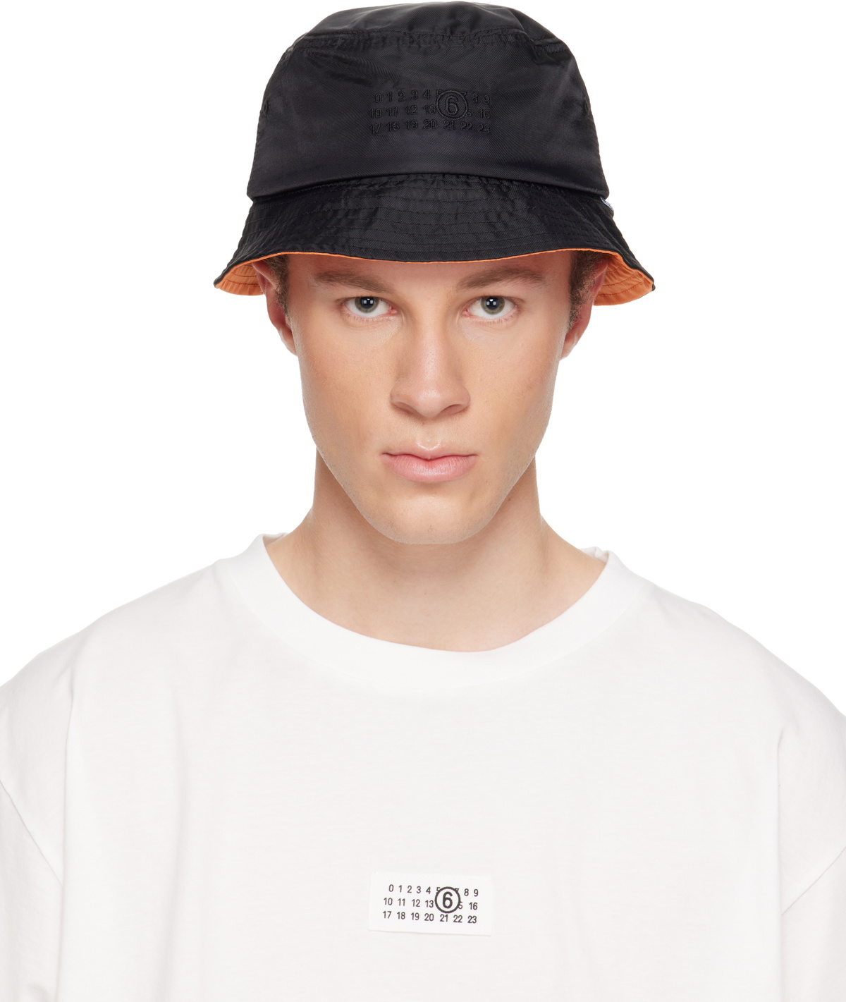 MM6 Maison Margiela Black Nylon Bucket Hat