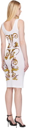 Versace Jeans Couture White Outline Barocco Slip Midi dress