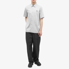 Fred Perry Men's x Raf Simons Embroidered Short Sleeve Shirt in Eclipse