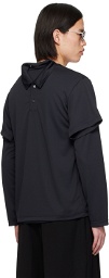 Comme des Garçons Homme Plus Black Layered Polo Long Sleeve T-Shirt