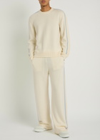 Casablanca Striped Wool and Cashmere-blend Sweatpants Cream