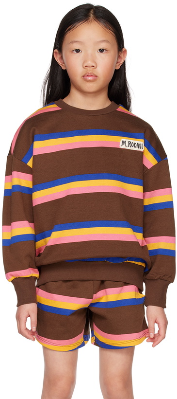 Photo: Mini Rodini Kids Brown Striped Sweatshirt