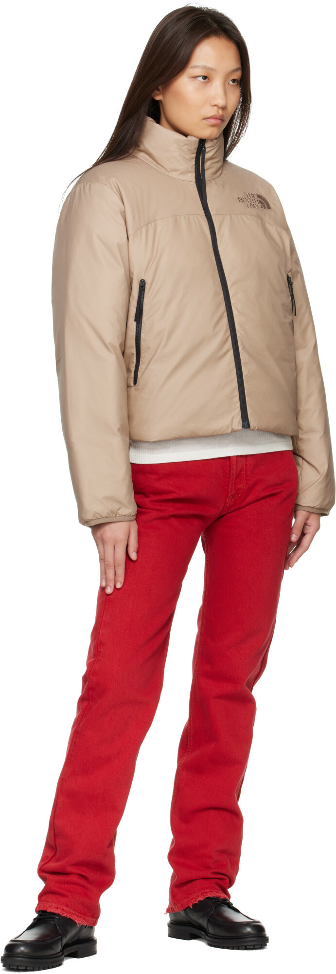 The North Face Beige & Black Pertex Nuptse Reversible Down Jacket
